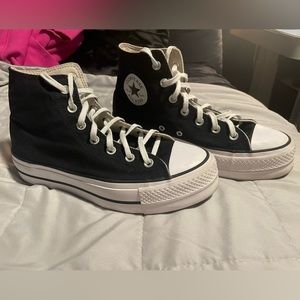 black platform converse